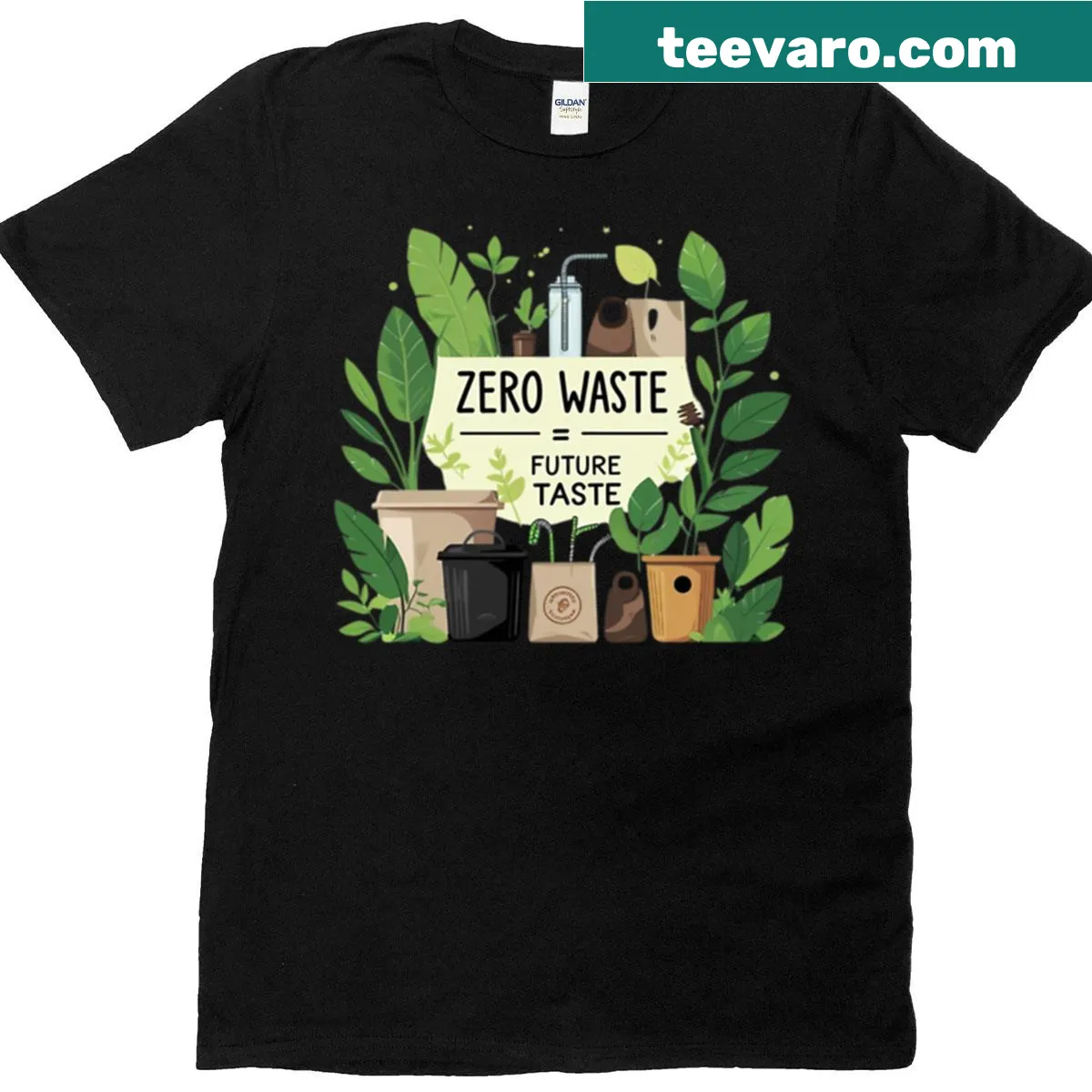 Eco awareness design on oversized zero waste T-shirt — on a men's t-shirt