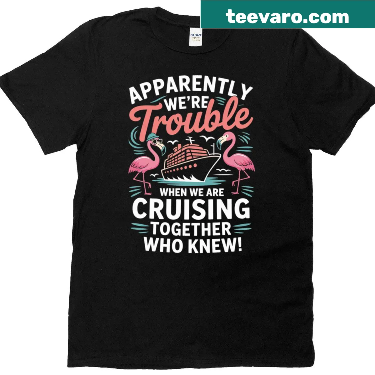 Playful T-shirt with the phrase about cruising together — on a men's t-shirt