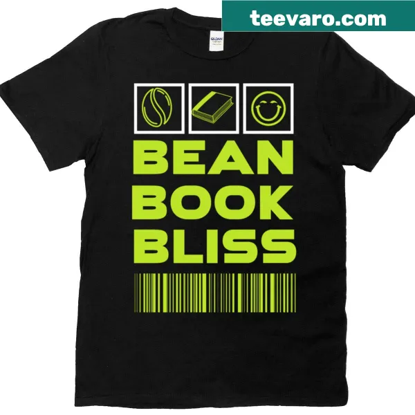 Illustration of a coffee cup and book on a t-shirt for coffee lovers