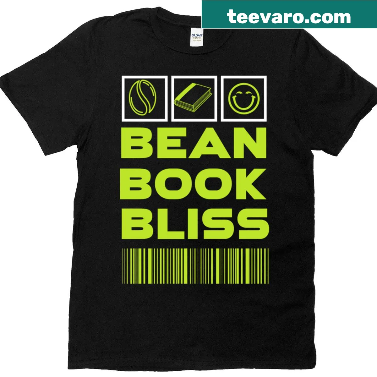 Illustration of a coffee cup and book on a t-shirt for coffee lovers — on a men's t-shirt