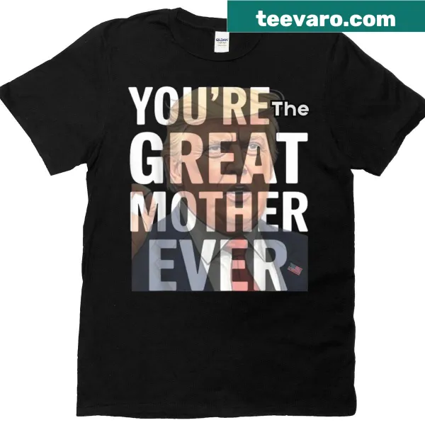 Typography T-shirt with 'Best Mom Ever' text in Trump style
