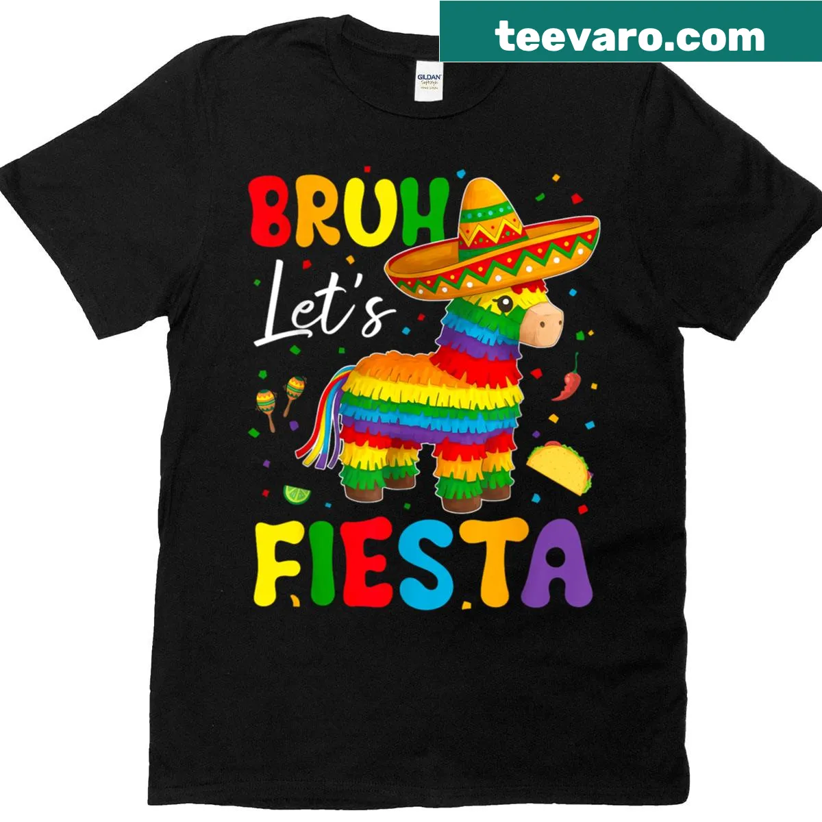 Cartoon pinata design for Cinco de Mayo on T-shirt — on a men's t-shirt