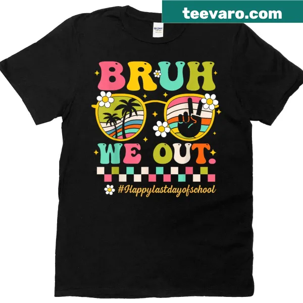 Cartoon design celebrating last day of school on T-shirt