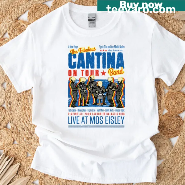 T-shirt featuring the Cantina Band Live At Mos Eisley design