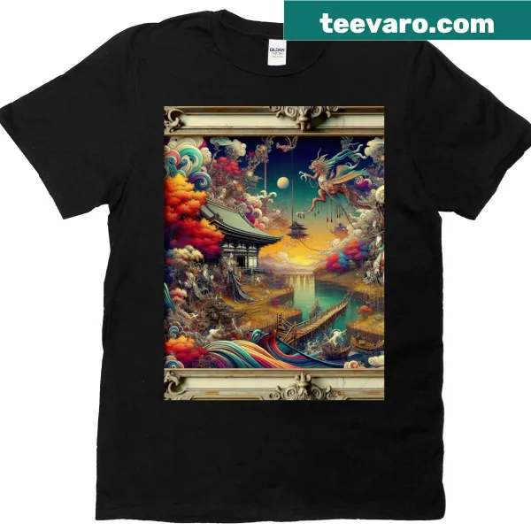 Celestial graphic T-shirt with a harmonious cosmic design