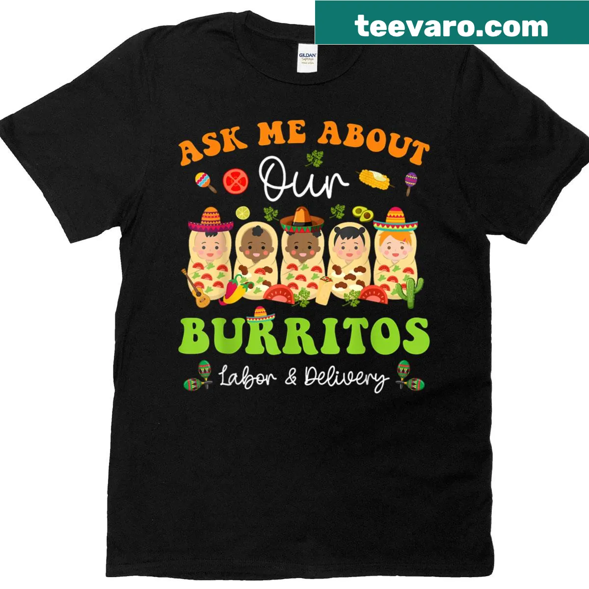 Cinco De Mayo t-shirt for nurses with burrito humor — on a men's t-shirt