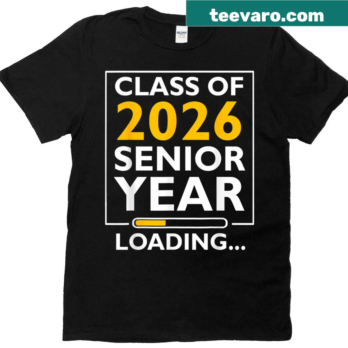 T-shirt with 'Senior Year Loading' for Class of 2026 — on a men's t-shirt