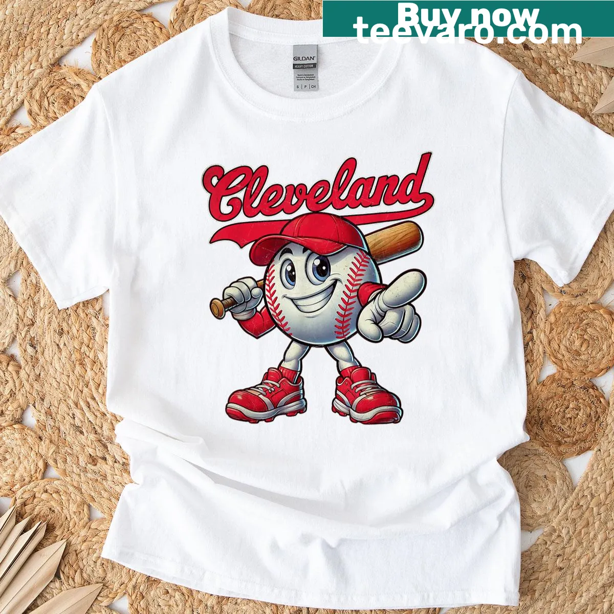 Cleveland Proud T-shirt featuring bold typography of the city's name — on a men's t-shirt