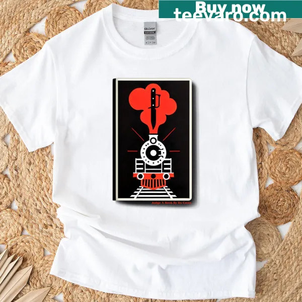 T-shirt with playful typography asking about the book Orient Express