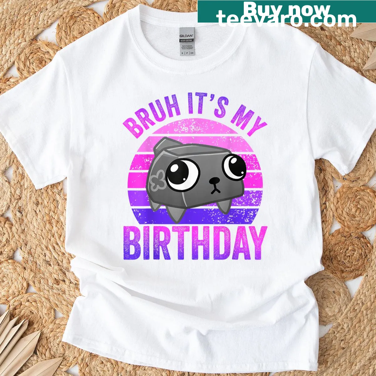 Whimsical birthday-themed graphic t-shirt for girls — on a men's t-shirt