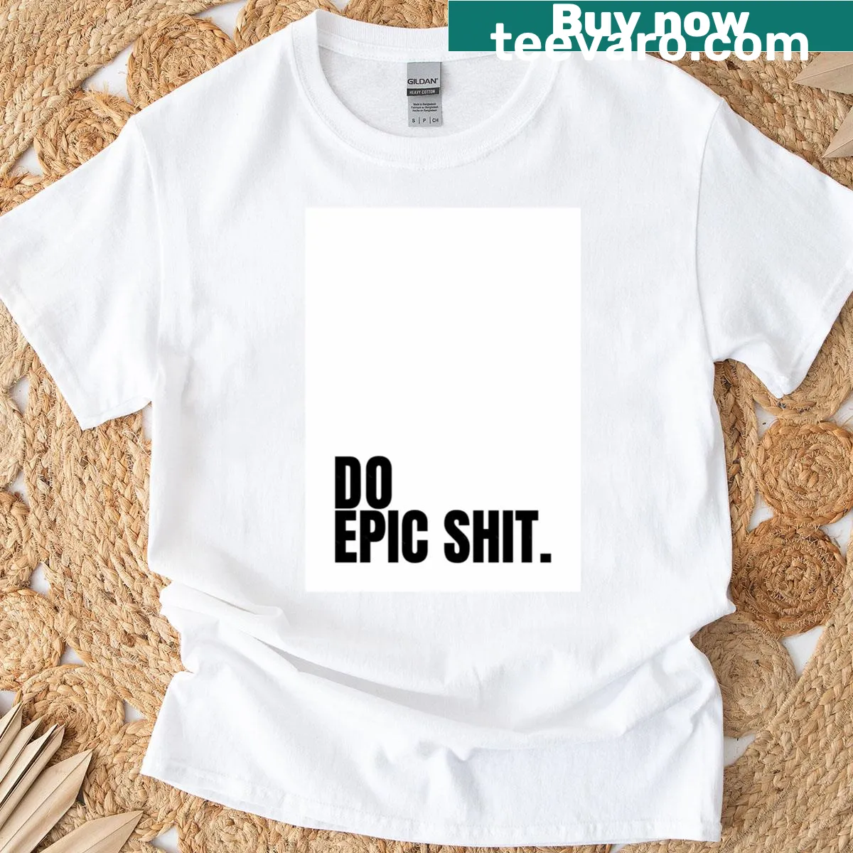 Inspiring graphic t-shirt with motivational phrase — on a men's t-shirt