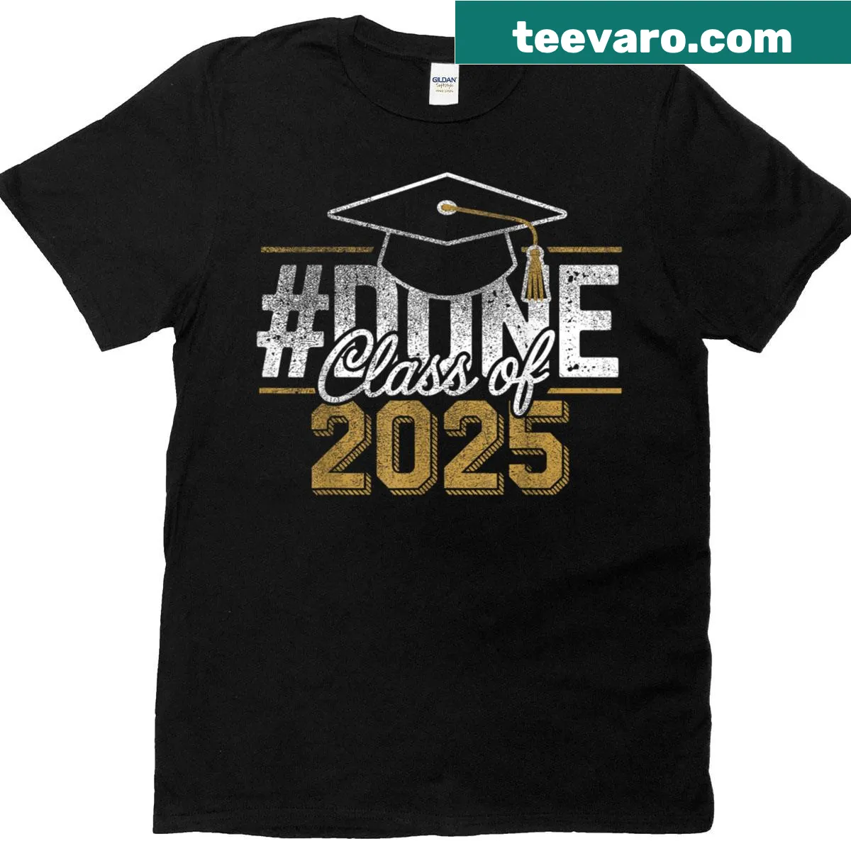 Graduation t-shirt for Class of 2025 with a proud message. — on a men's t-shirt