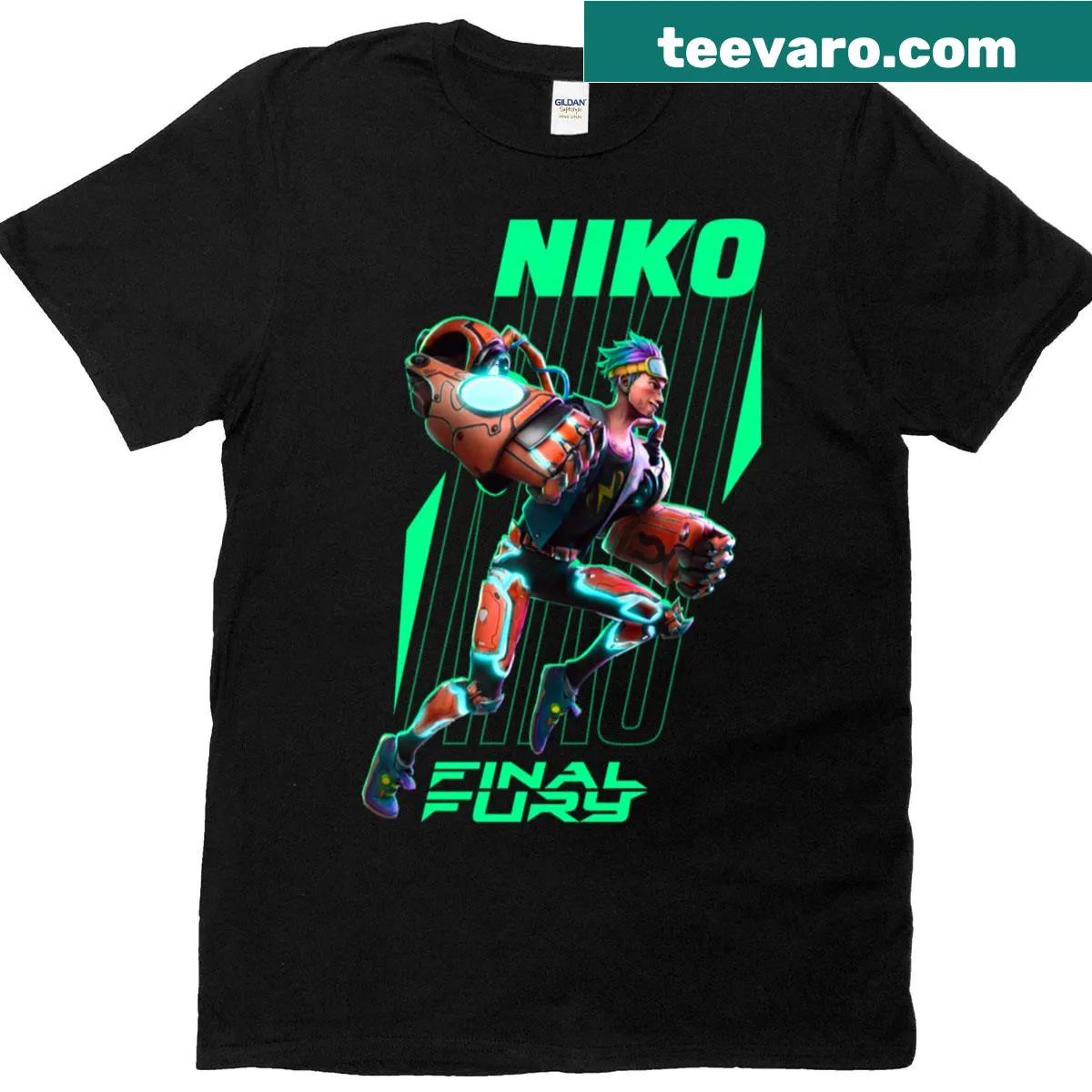 Bold graphic reading Final Fury - Nico, representing strength and determination. — on a men's t-shirt