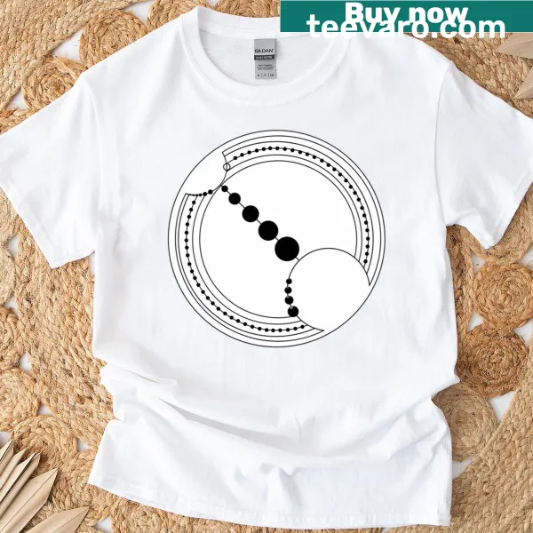 Custom Gallifreyan artwork T-shirt featuring a TARDIS design