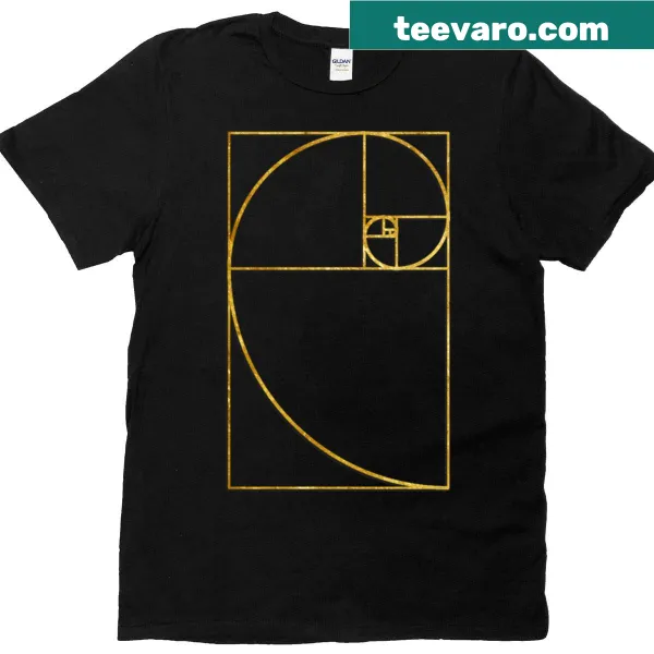 T-shirt with a Golden Ratio and Fibonacci Spiral design