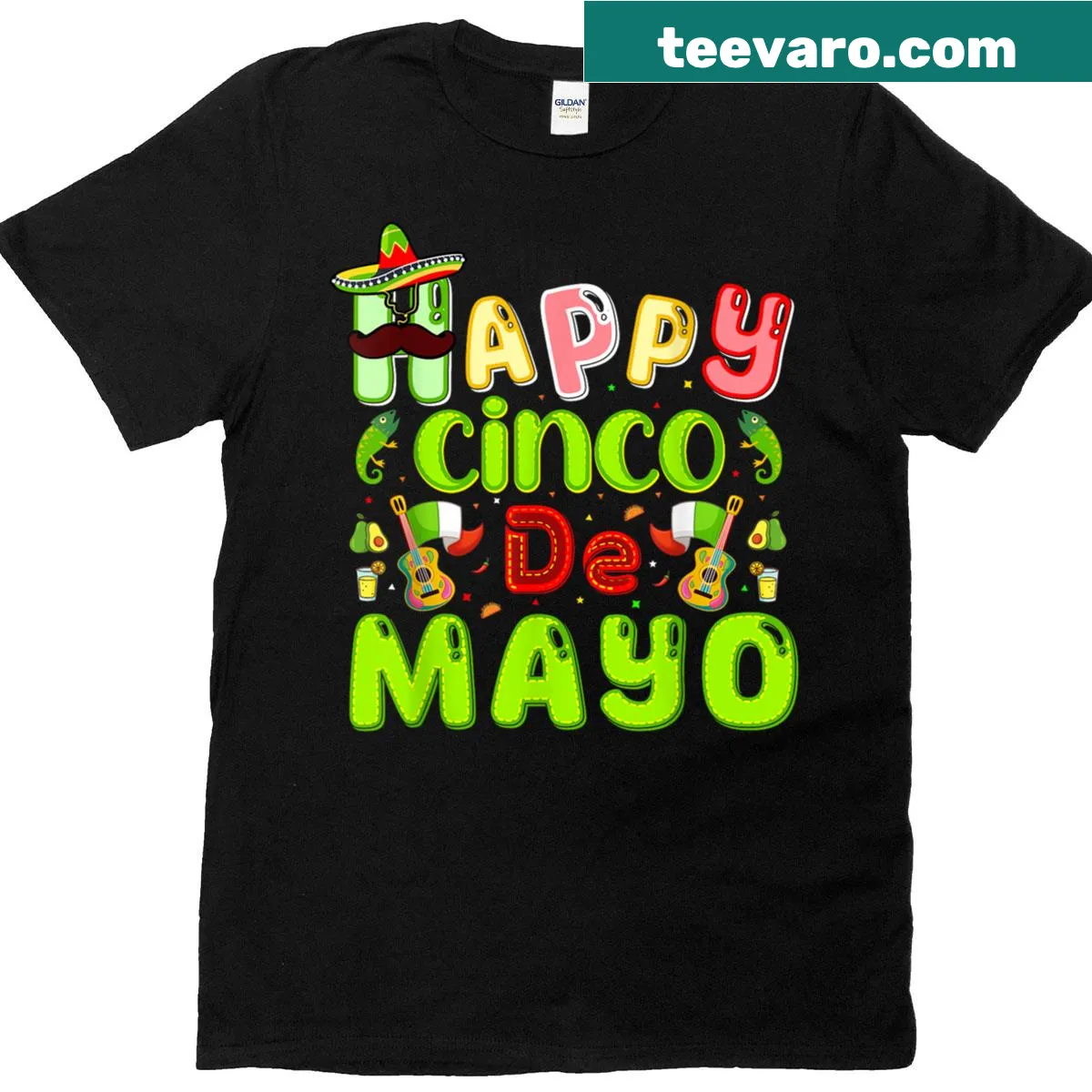 Cheerful Cinco de Mayo graphic T-shirt for festivities — on a men's t-shirt