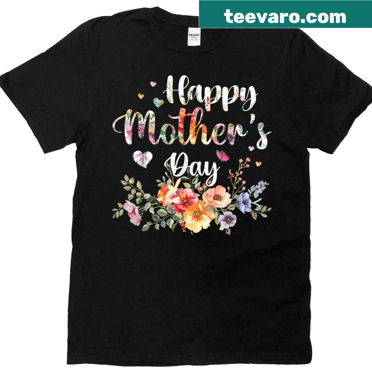 Cute floral Mother's Day T-shirt for women, moms, and grandmas — on a men's t-shirt