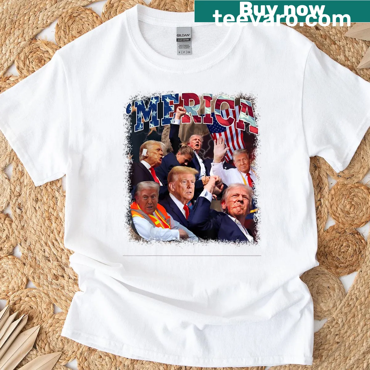 Vintage design for Fourth of July on T-shirt — on a men's t-shirt