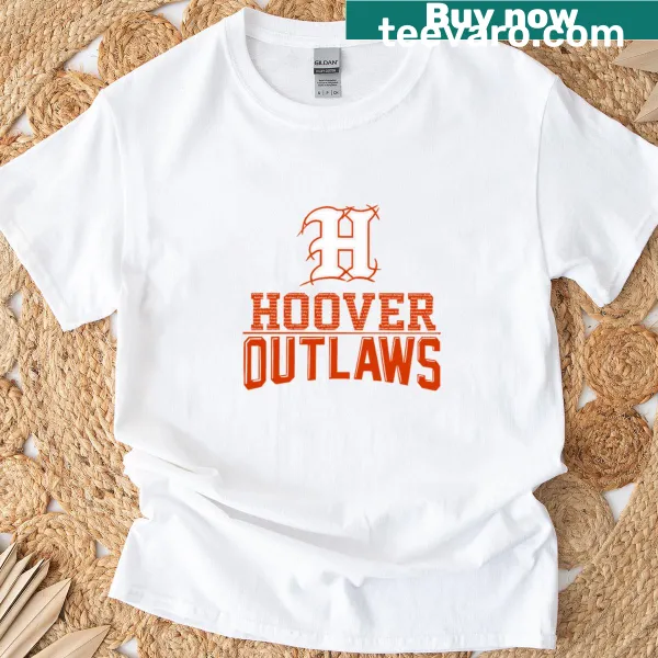 Hoover Outlaws baseball t-shirt with team name and baseball graphics