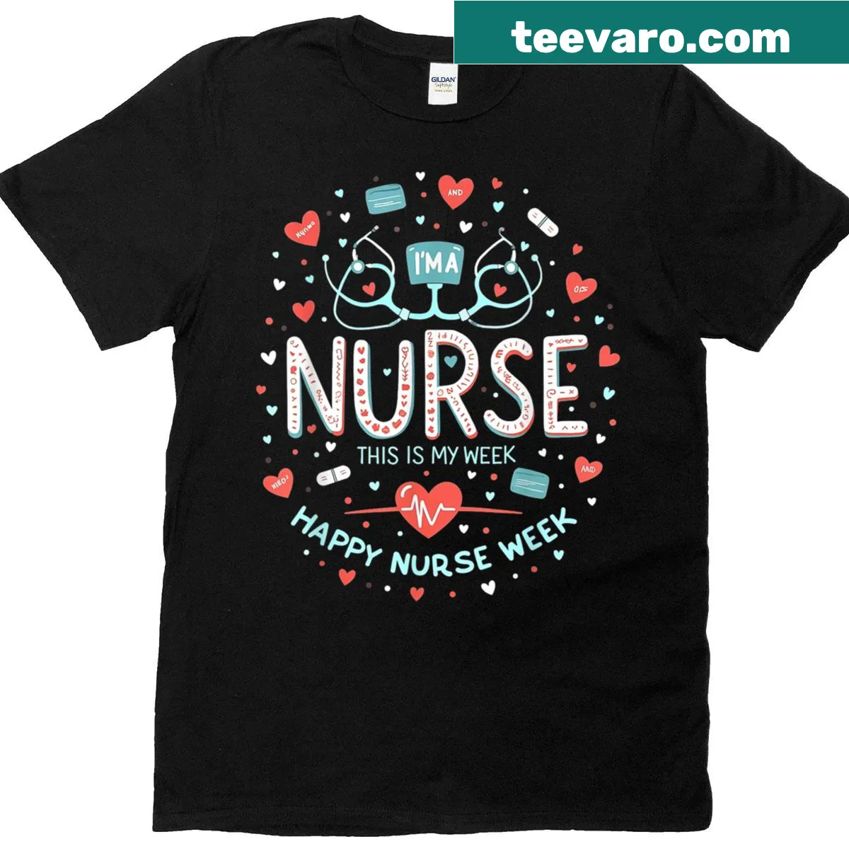 T-shirt celebrating nurses with message for Nurse Week 2025 — on a men's t-shirt
