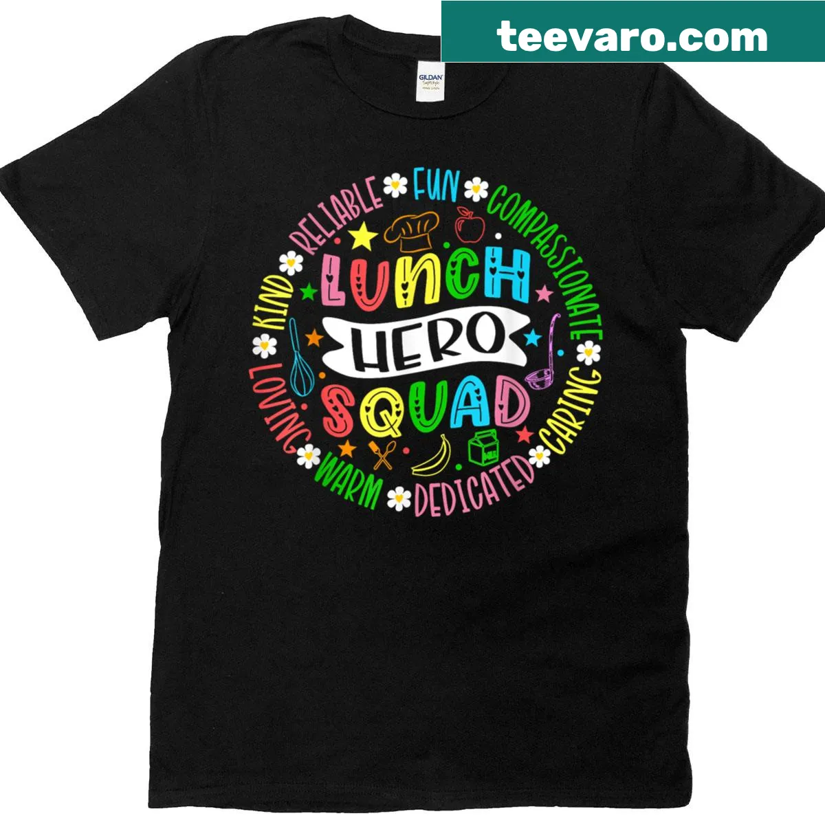 Funny t-shirt for school cafeteria workers with playful graphics — on a men's t-shirt