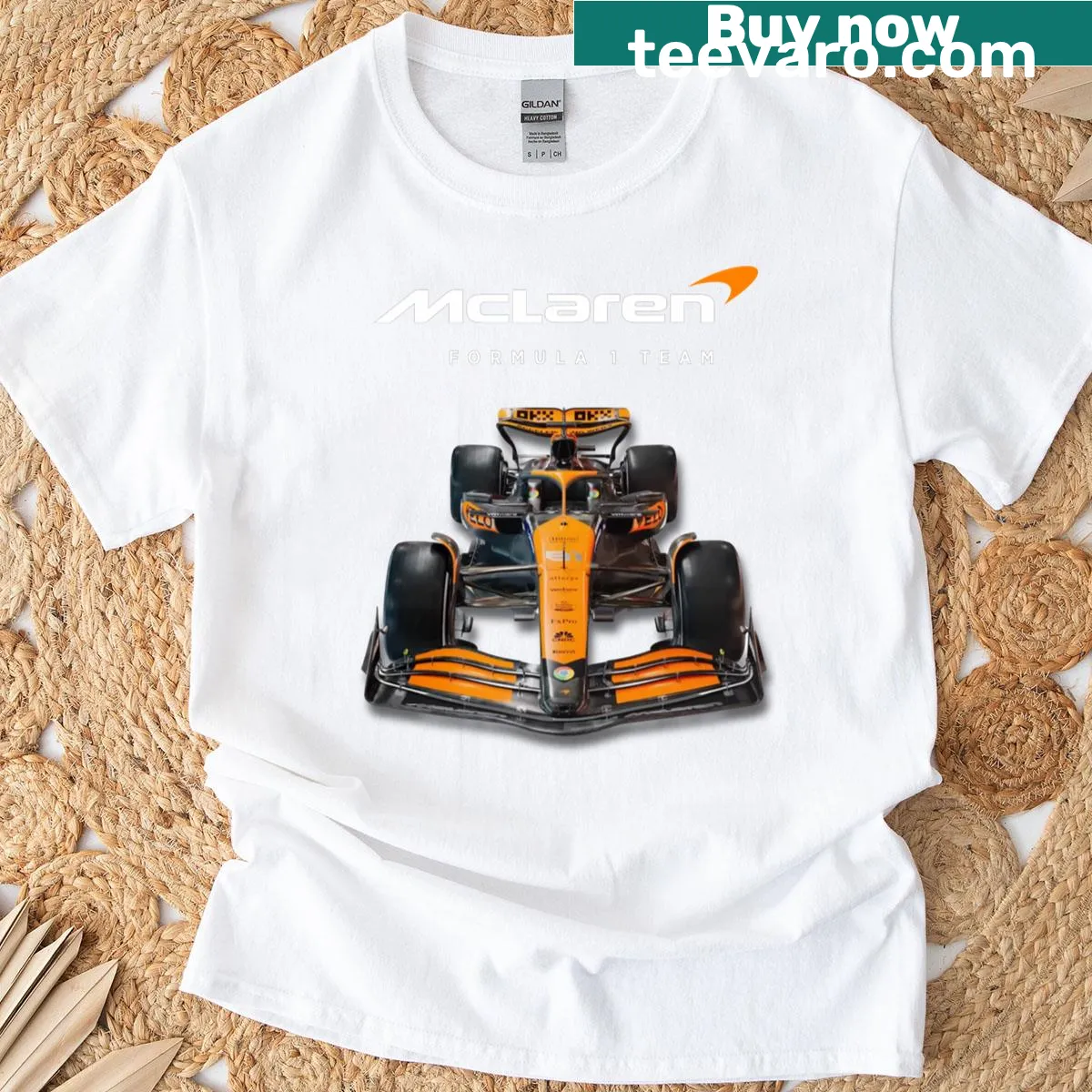Mclaren Racing Formula 1 Team T-shirt featuring logo and design elements — on a men's t-shirt
