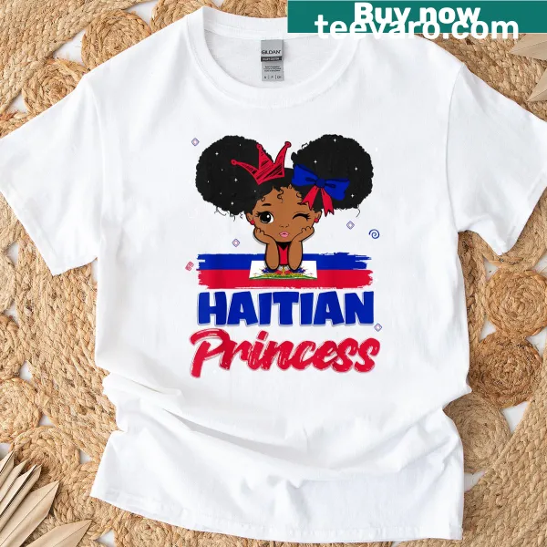 T-shirt showcasing Haiti flag with a proud design for girls