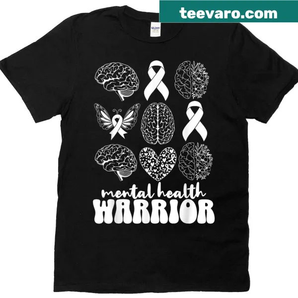 T-shirt featuring a green ribbon design for mental health awareness