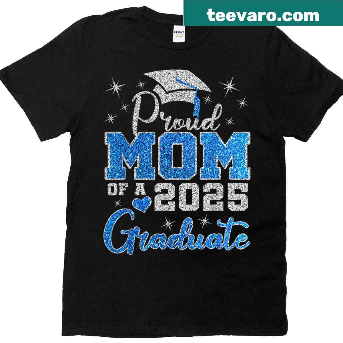 T-shirt celebrating 'Mom Graduation 2025' in elegant typography. — on a men's t-shirt