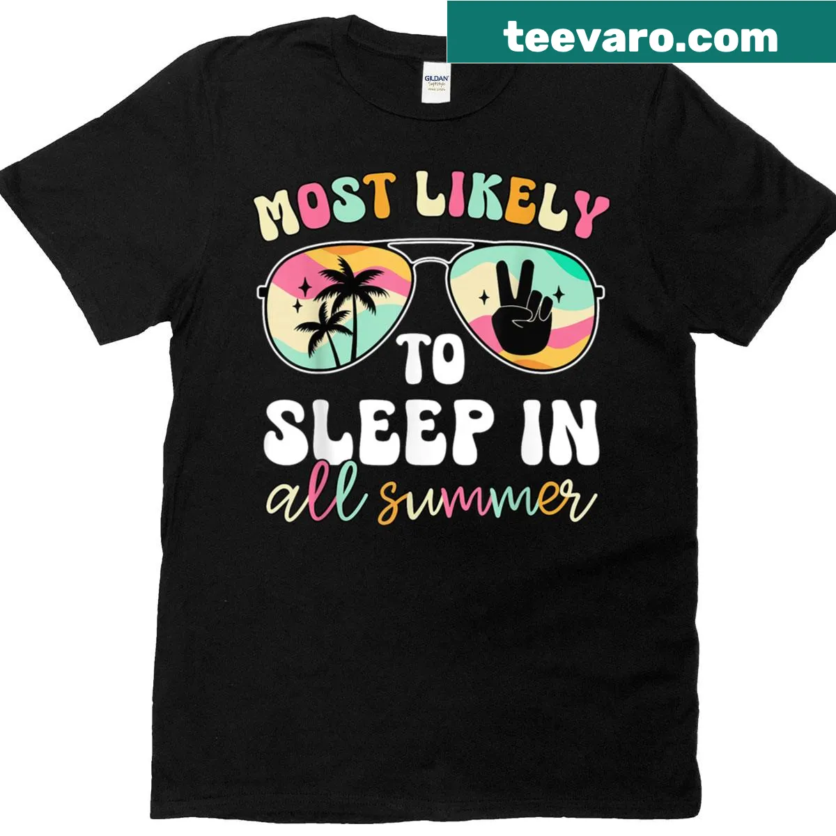 Funny teacher T-shirt with summer sleep theme — on a men's t-shirt