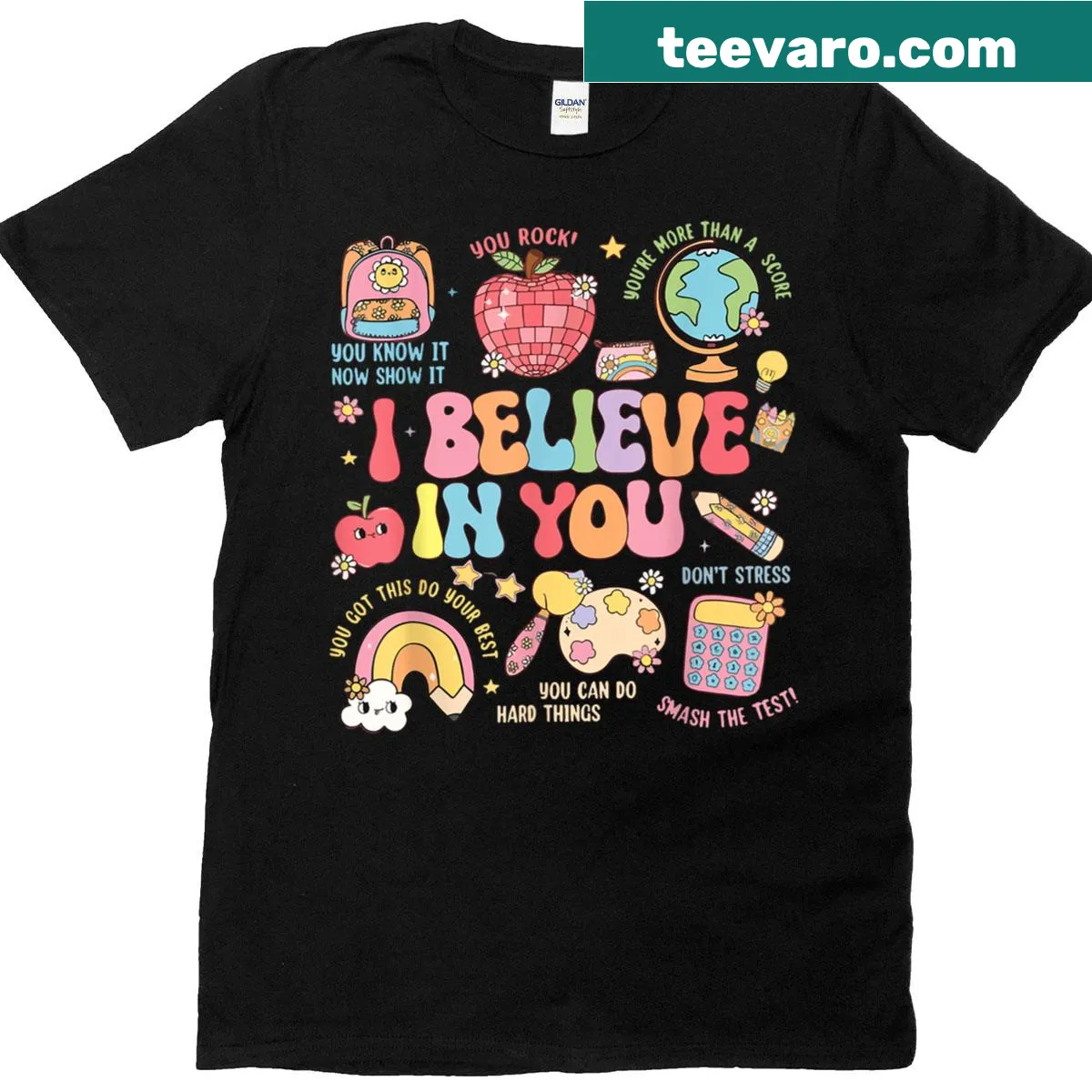 Motivational teacher t-shirt with empowering message for students — on a men's t-shirt