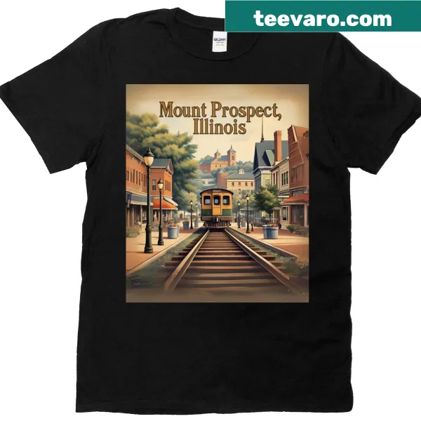 Illustrative oversized t-shirt featuring Mount Prospect, Illinois
