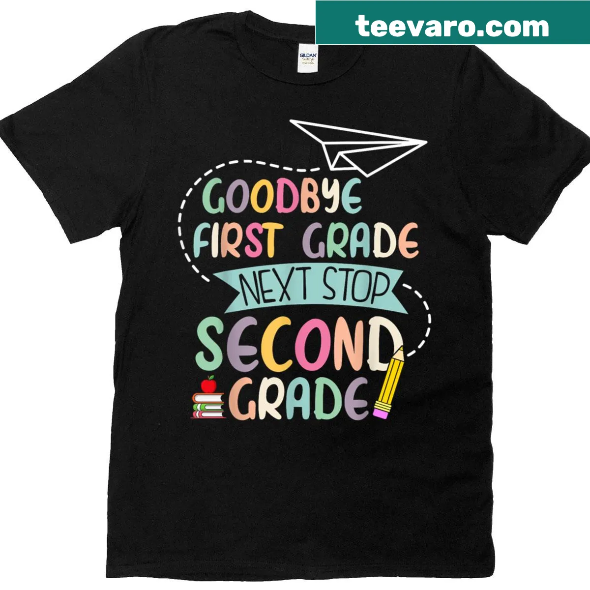 Next Stop 2nd Grade T-shirt celebrating graduation — on a men's t-shirt
