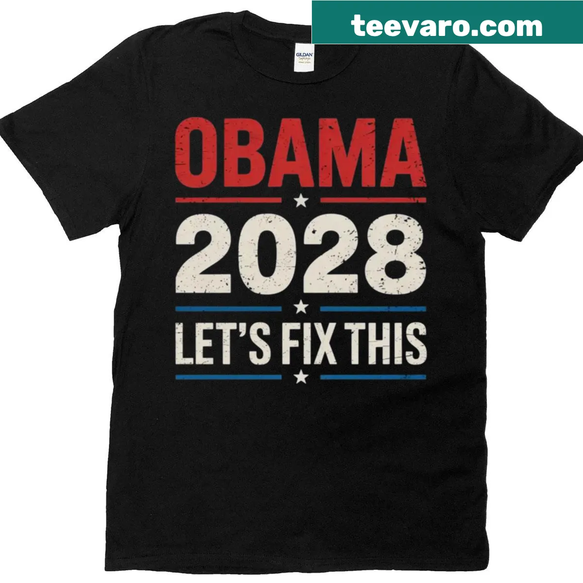Vintage Obama themed oversized political t-shirt — on a men's t-shirt