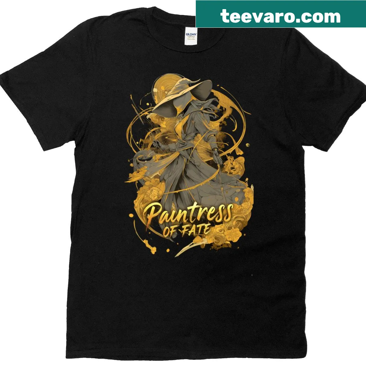 Inspirational text T-shirt saying 'Paintress Of Fate' — on a men's t-shirt