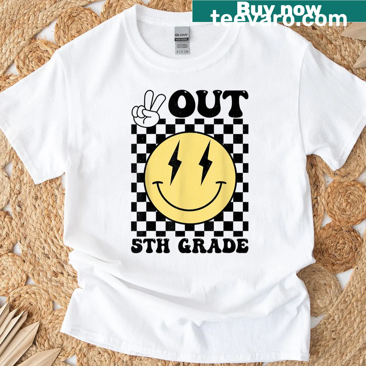 Illustrative design celebrating the last day of 5th grade — on a men's t-shirt