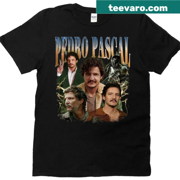 Vintage-style T-shirt featuring Pedro Pascal graphic