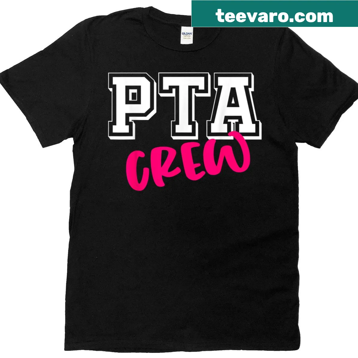 Bold varsity text design on a Pta Crew T-shirt — on a men's t-shirt