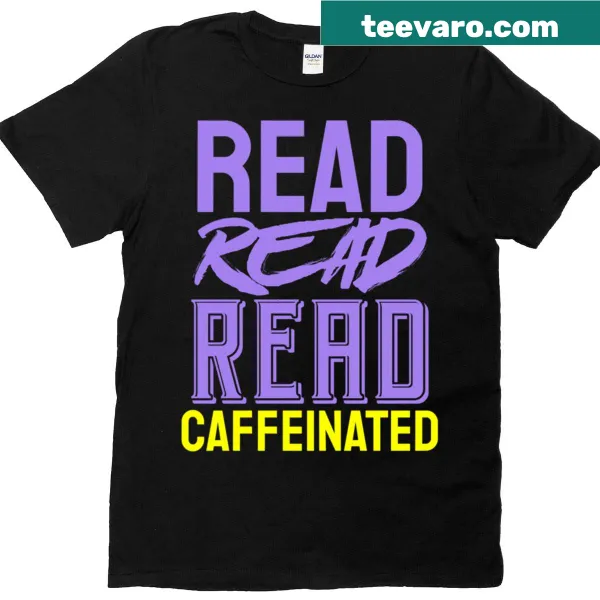 Oversized T-shirt with 'Read Read Read' text and coffee graphics
