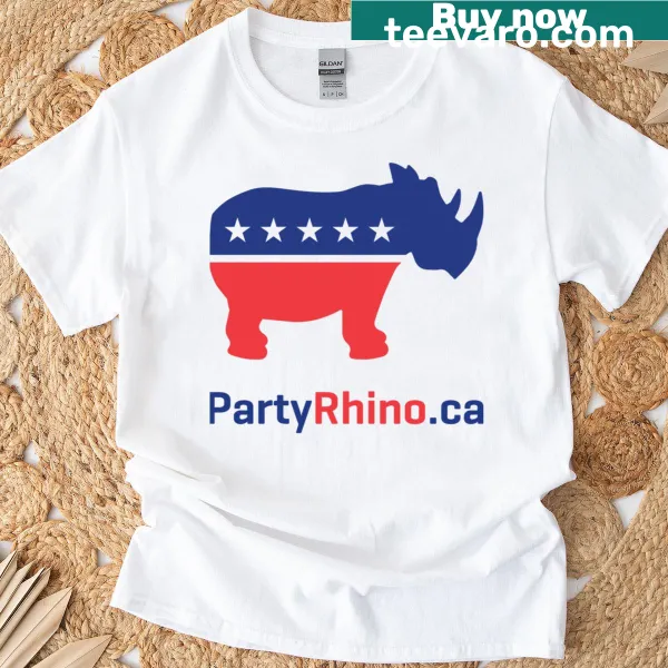 Cartoon rhino logo graphic T-shirt for nature lovers