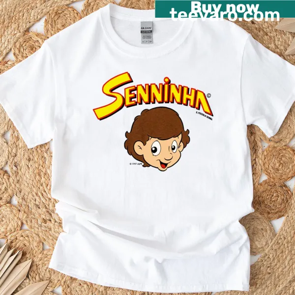 Illustration of Senninha from 1997 on a racing T-shirt