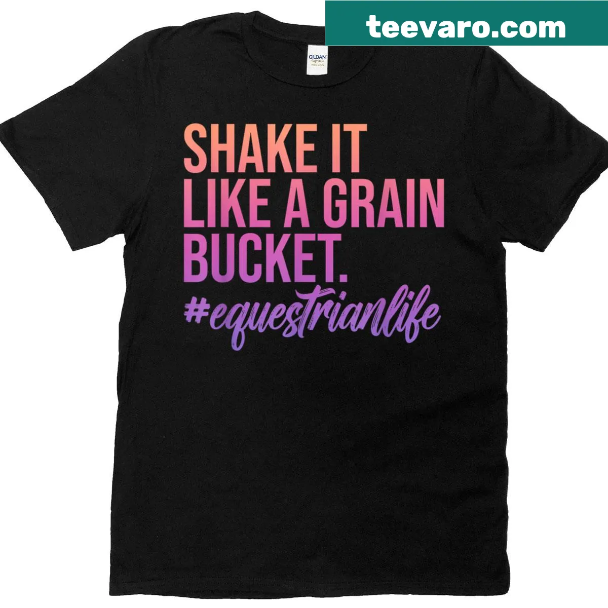 Cartoon-style t-shirt with a humorous equestrian graphic — on a men's t-shirt