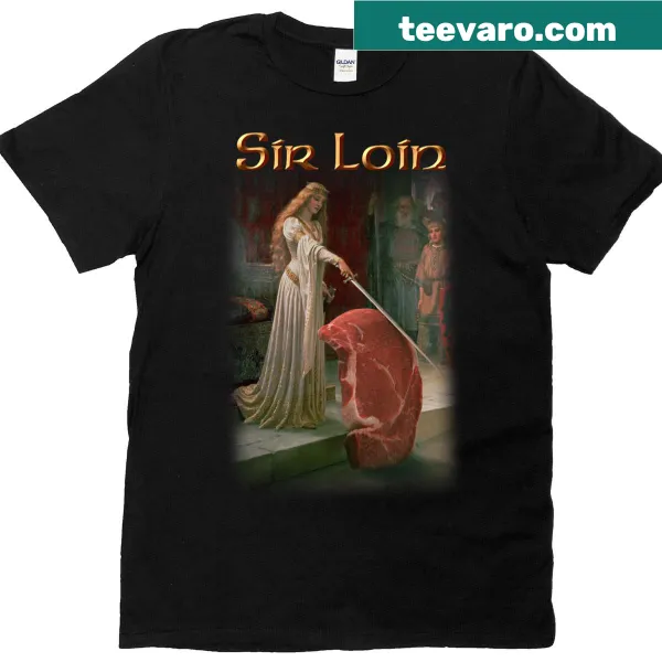 Playful T-shirt featuring a graphic of Sir Loin steak.