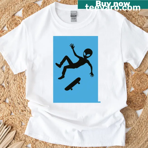 Bold typography T-shirt with 'Skate Or Fly' message