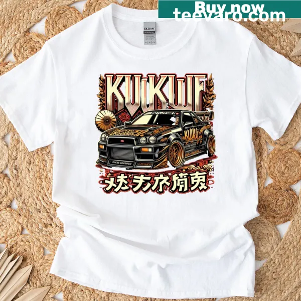 Minimalist typography T-shirt featuring the phrase 'Skutshyu-kuku'