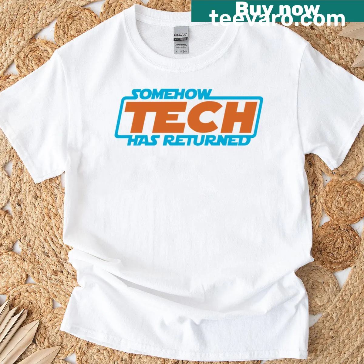 Whimsical graphic T-shirt with playful fantasy phrase — on a men's t-shirt