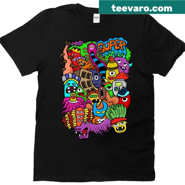 Whimsical doodle illustration T-shirt