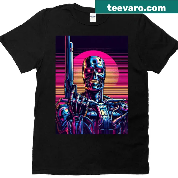 Vector graphic of a cyborg on T-shirt