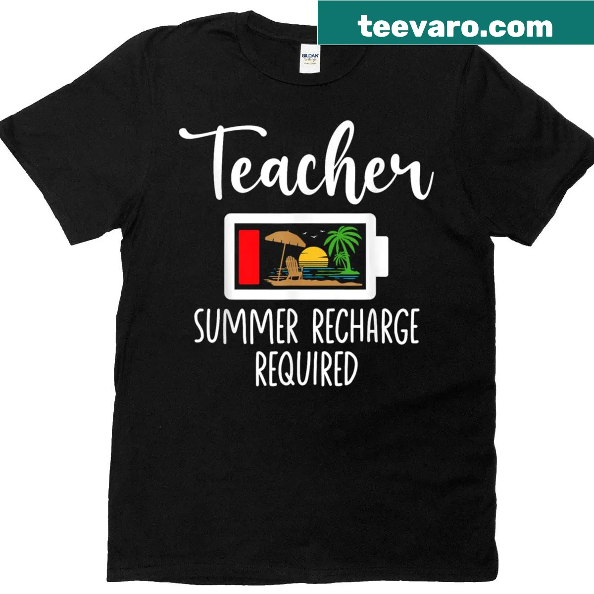 T-shirt for teachers celebrating summer break with a fun saying — on a men's t-shirt