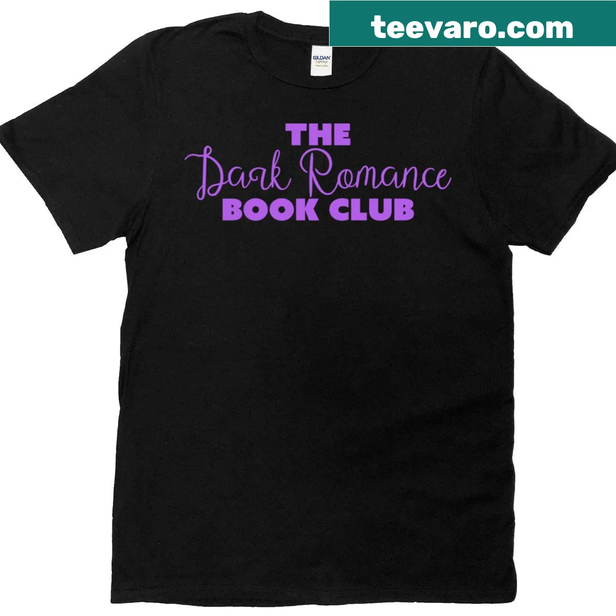 Whimsical graphic of books and mystical symbols representing romance novels. — on a men's t-shirt